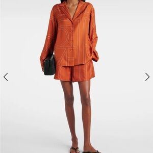 Toteme Silk Terracotta Shorts Size 38